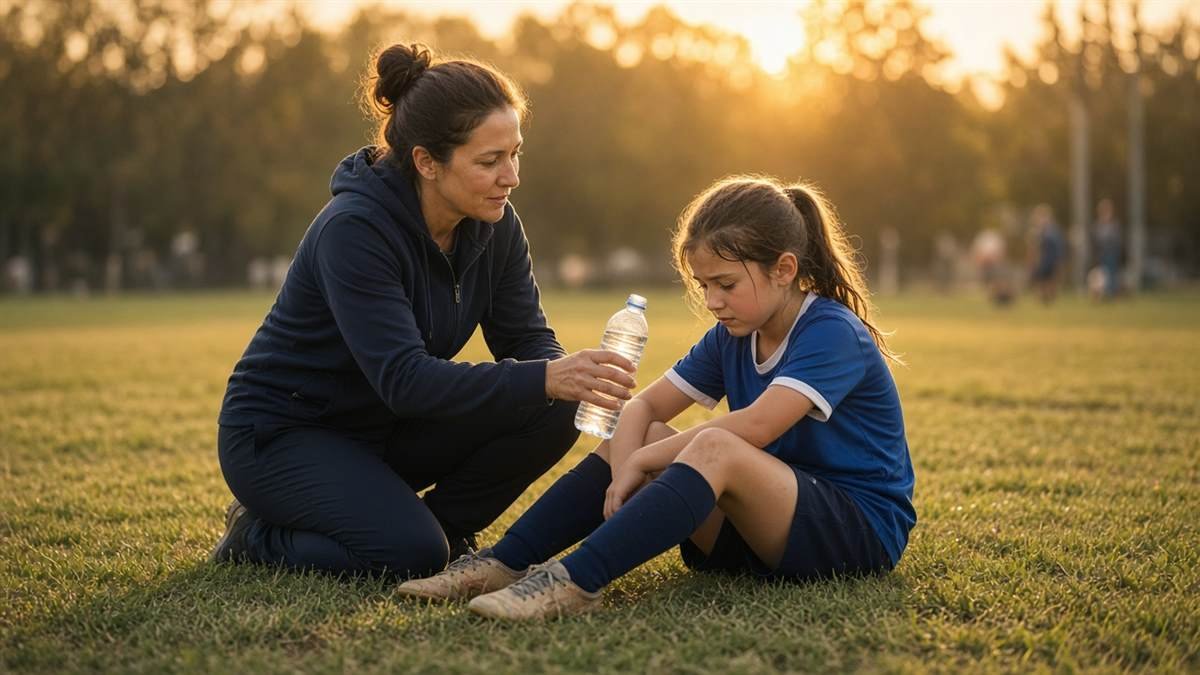 Parent offering notebook to child as alternative way to share feelings